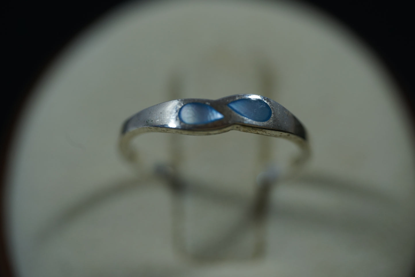 Silver Two-Drop Ring With Two Gemstones