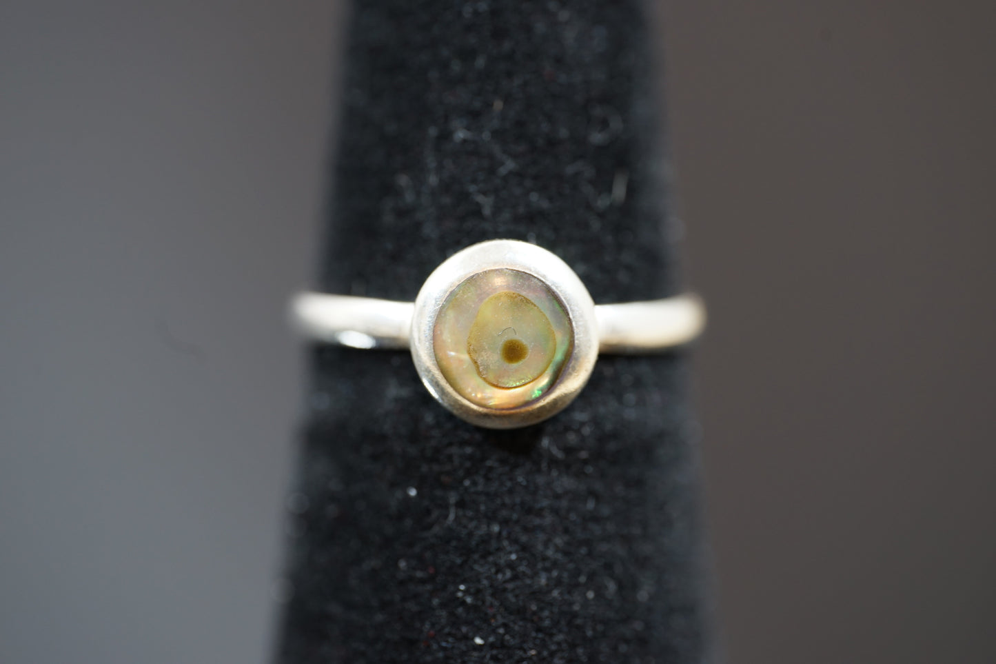 Silver Ring With Colourful Round Gemstone