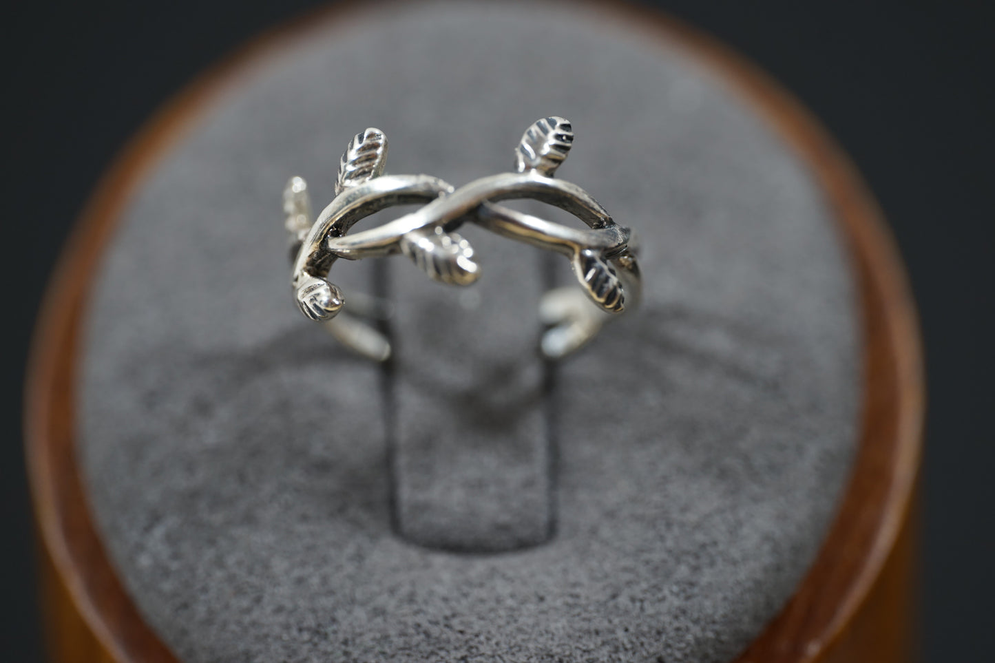 Silver Ring With Entangling Vine Design