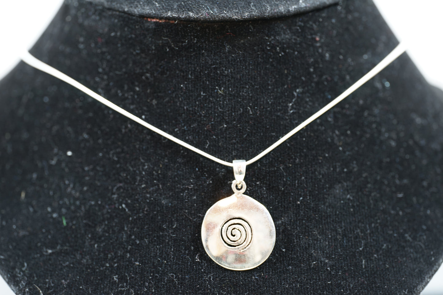 Fossil Snail Silver Pendant