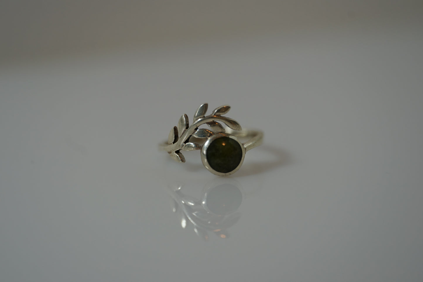 Silver Ring With Round Gemstone