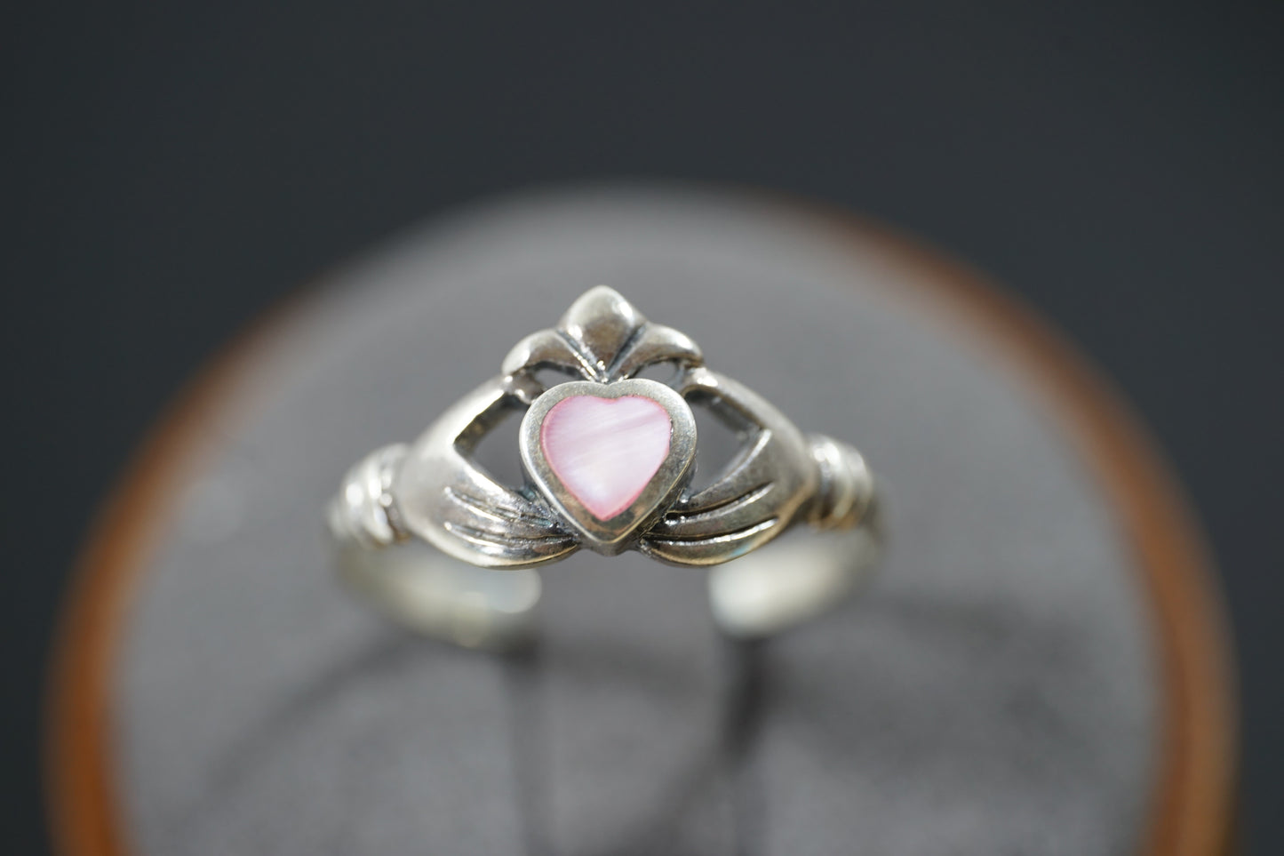 Silver Claddagh Ring With Colourful Gemstone