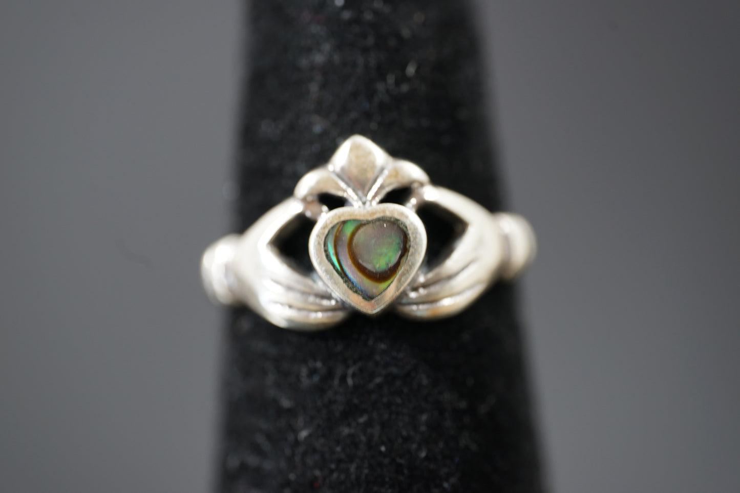 Silver Claddagh Ring With Colourful Gemstone