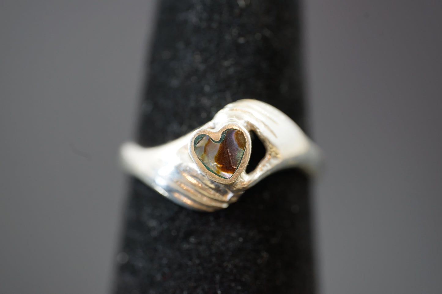 Silver Crownless Claddagh Ring With Gemstone