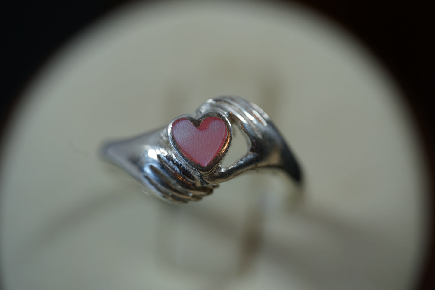 Silver Crownless Claddagh Ring With Gemstone