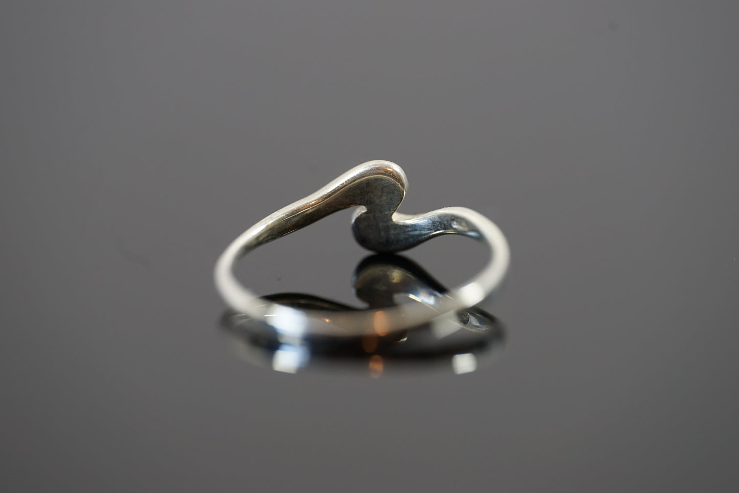 Silver Wave Ring With Two Gemstones