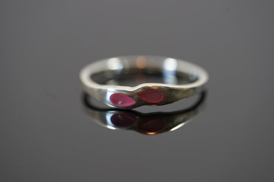 Silver Two-Drop Ring With Two Gemstones