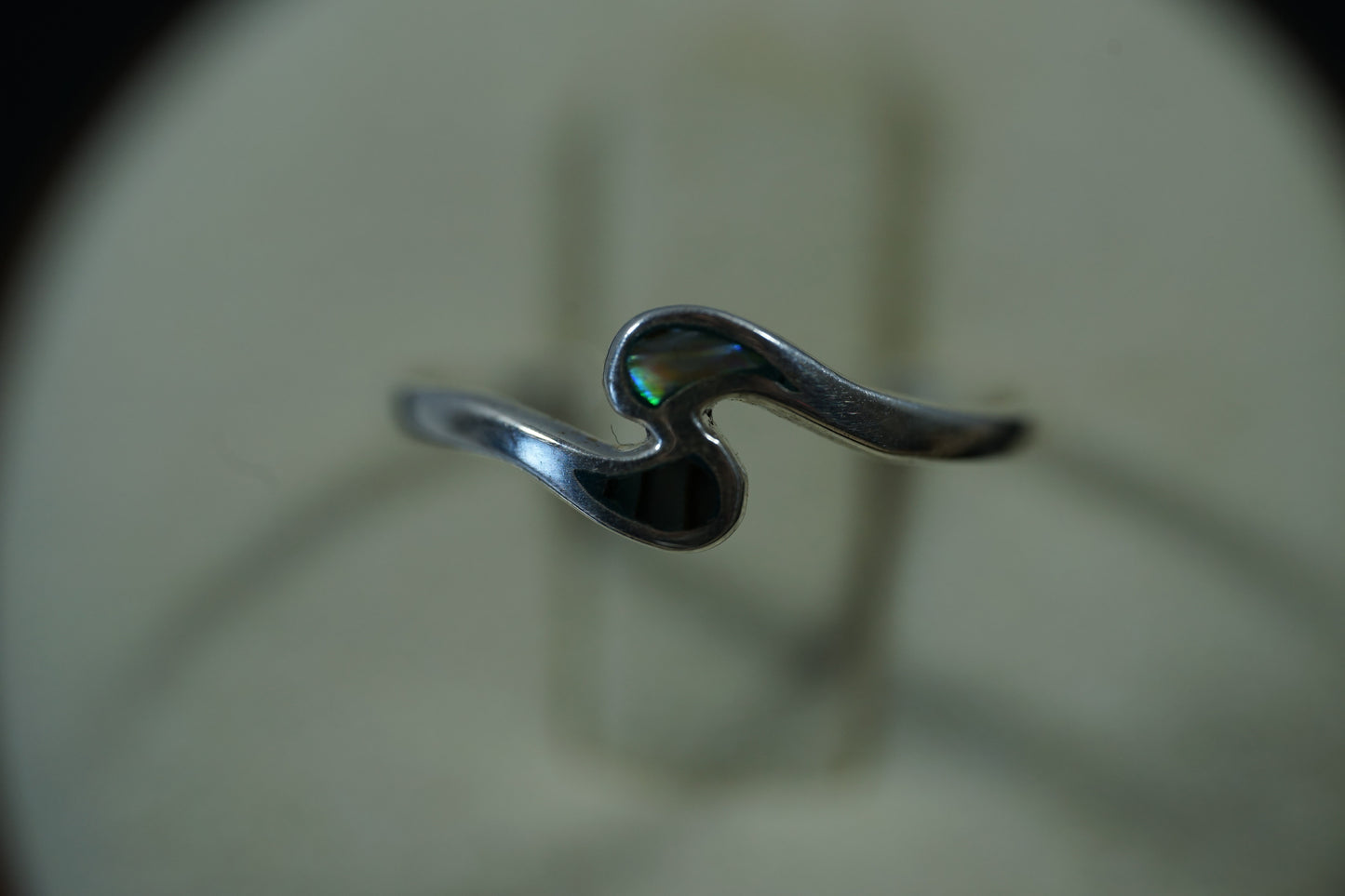 Silver Wave Ring With Two Gemstones