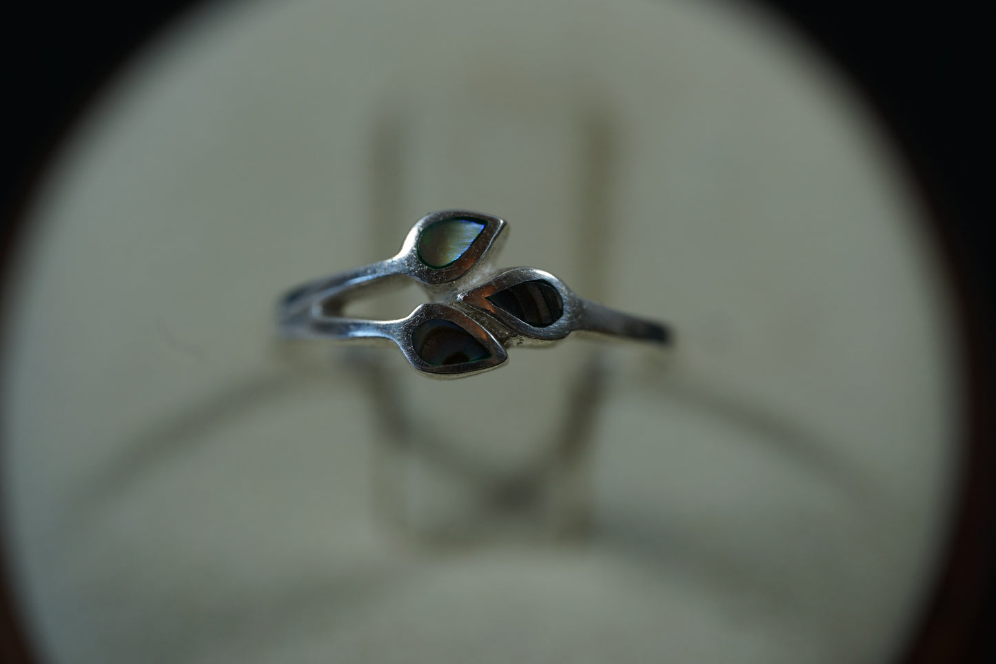 Silver Three-Drop Ring With Three Gem Stones