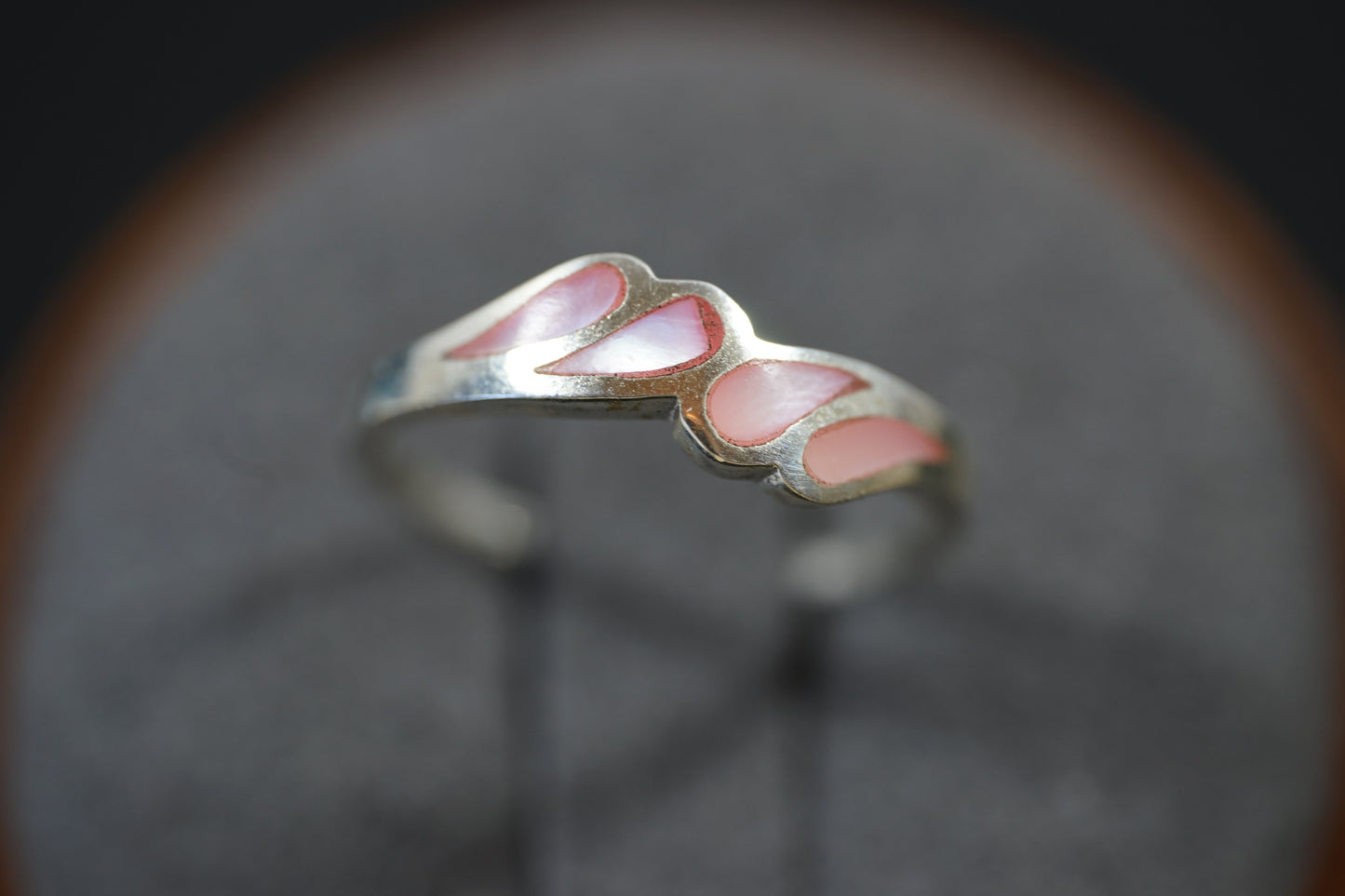 Silver Ring With Four drop-shaped Gemstones