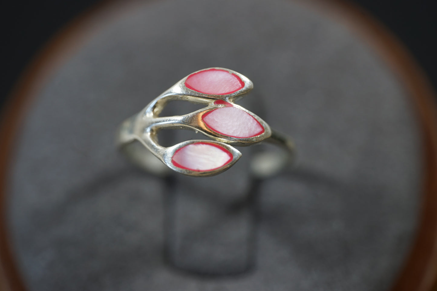 Silver Ring With Three Oval Gemstones