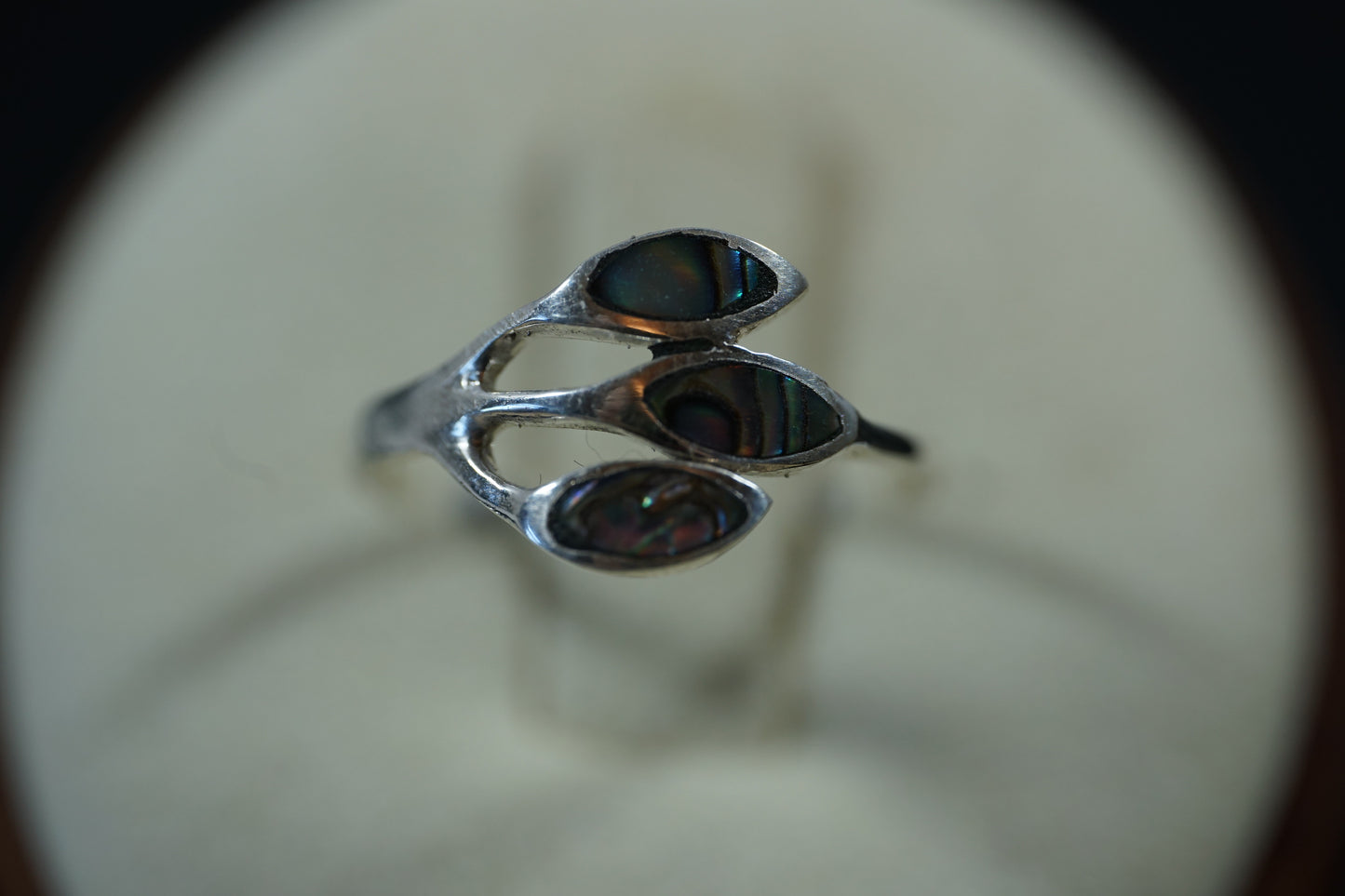 Silver Ring With Three Oval Gemstones