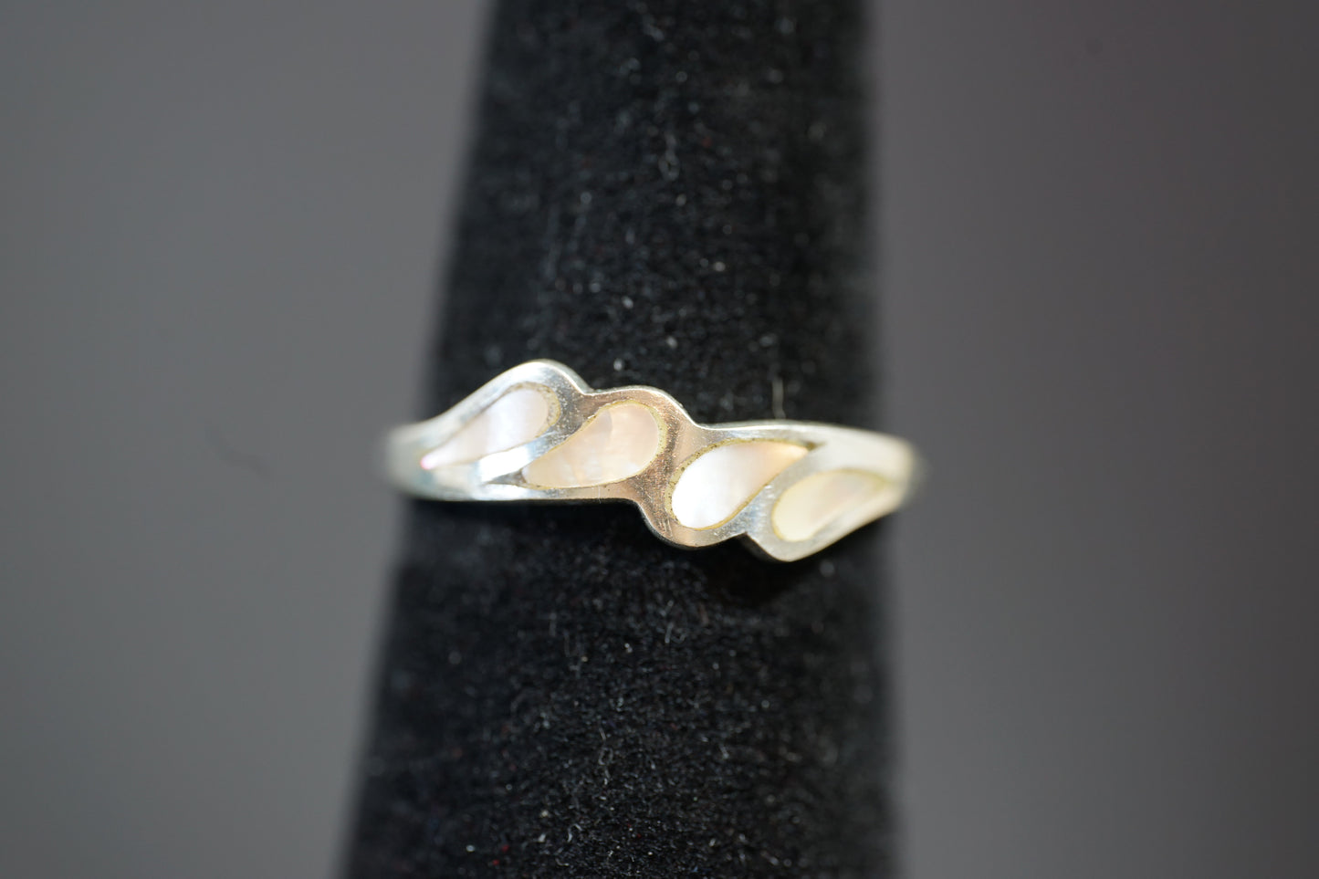 Silver Ring With Four drop-shaped Gemstones