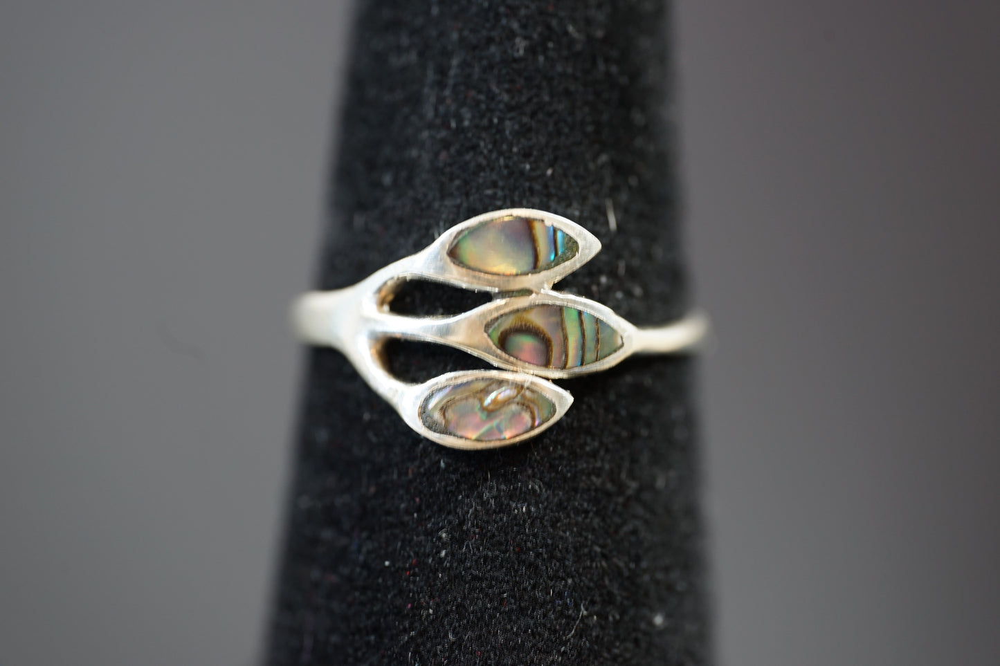 Silver Ring With Three Oval Gemstones