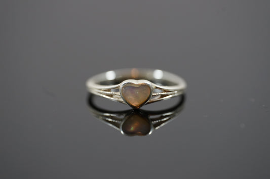 Silver Ring With Gemstone Heart