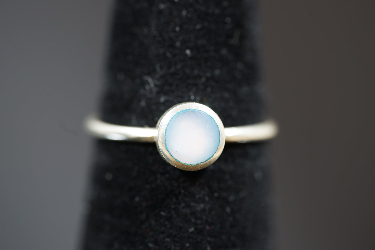 Silver Ring With Round Gemstone