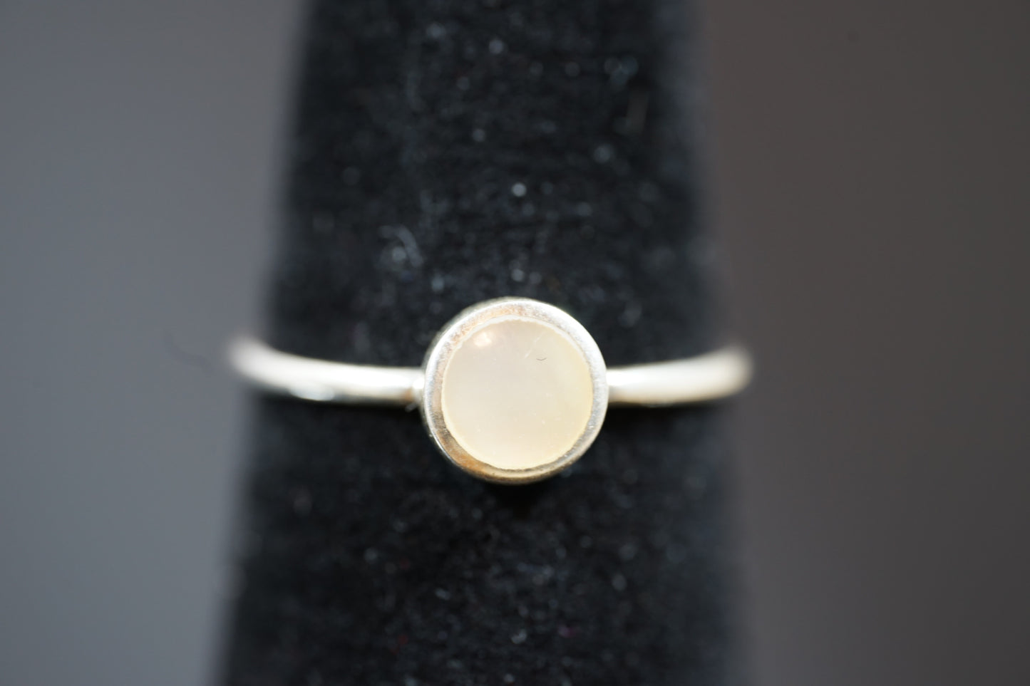 Silver Ring With Round Gemstone