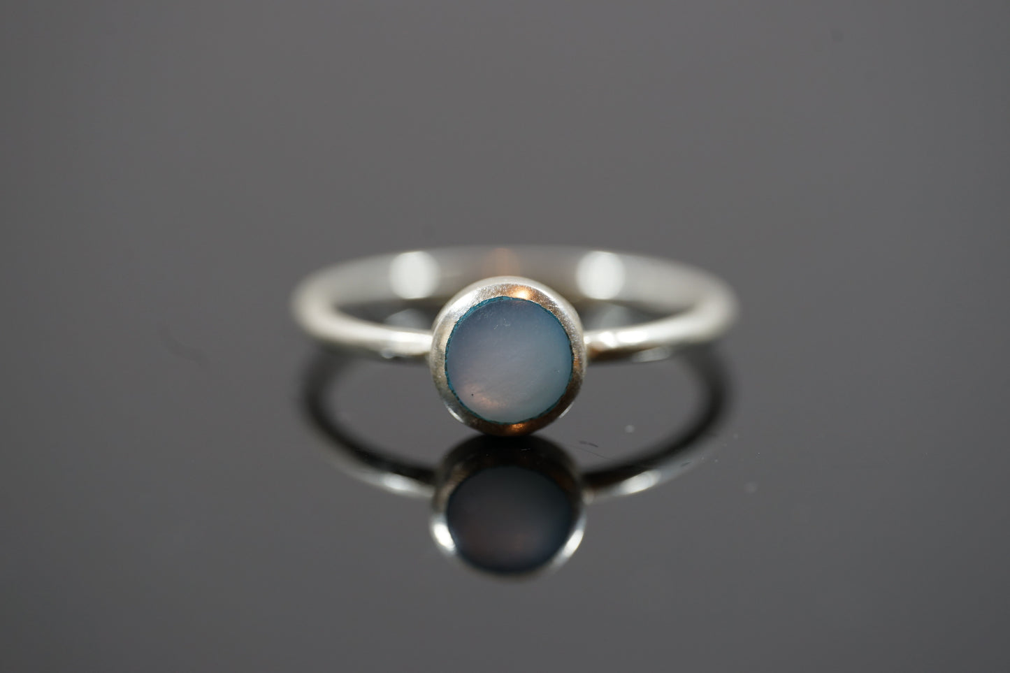 Silver Ring With Round Gemstone