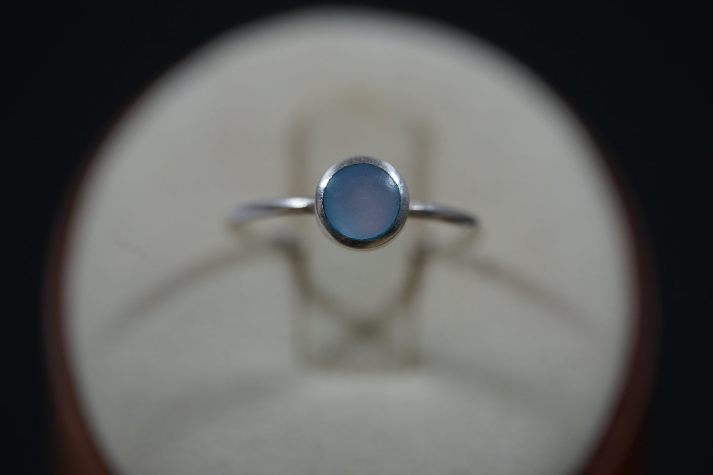 Silver Ring With Round Gemstone