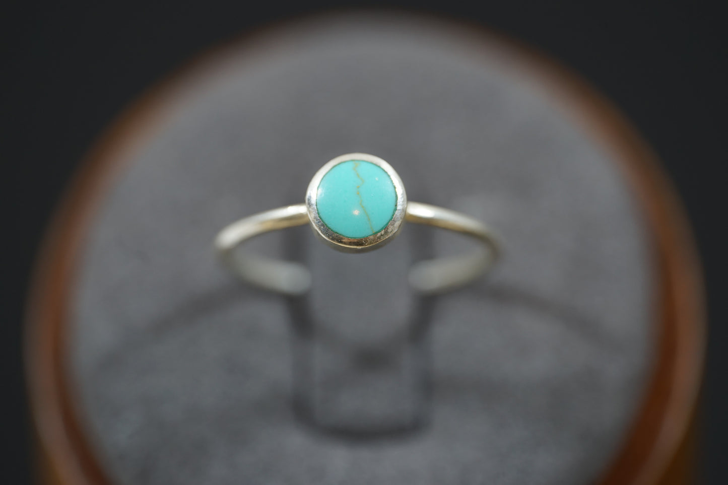 Silver Ring With Round Gemstone