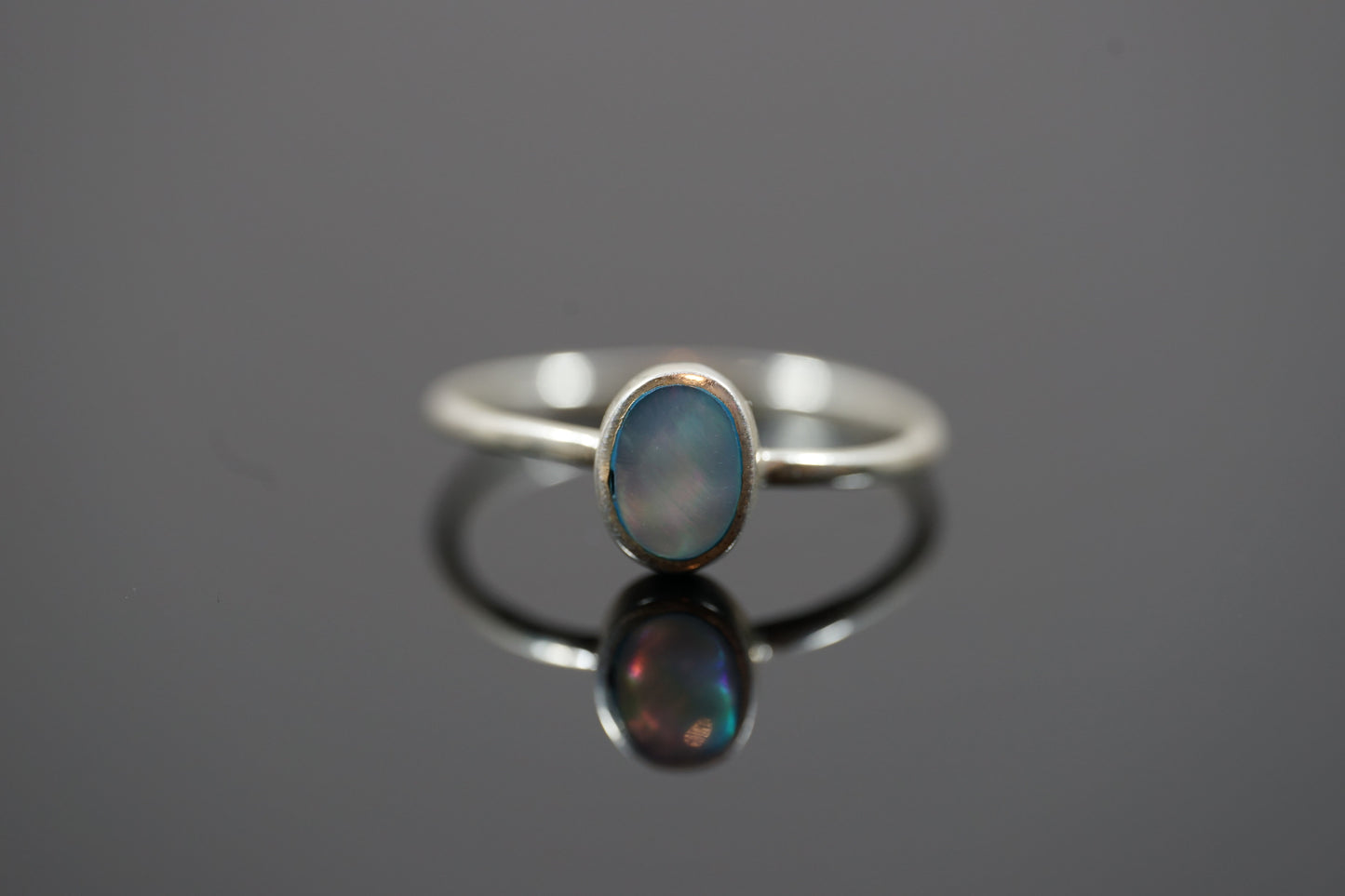 Silver Ring With Oval Gemstone