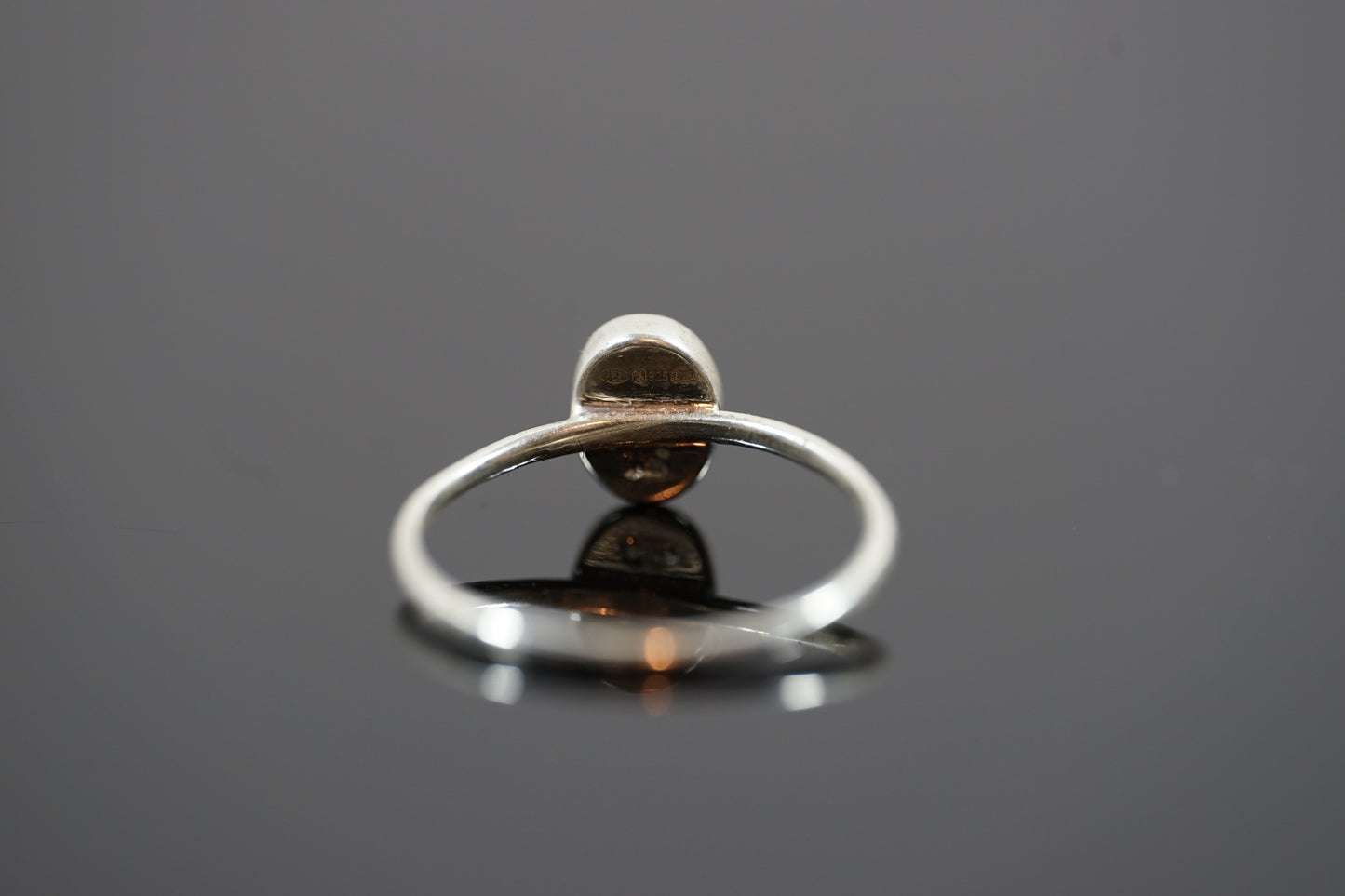 Silver Ring With Oval Gemstone