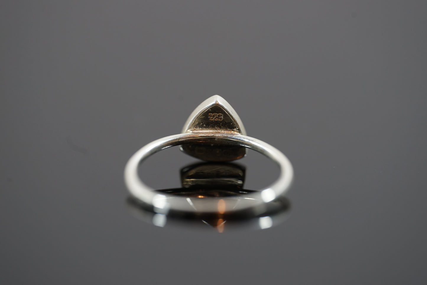 Silver Ring With Triangular Gemstone