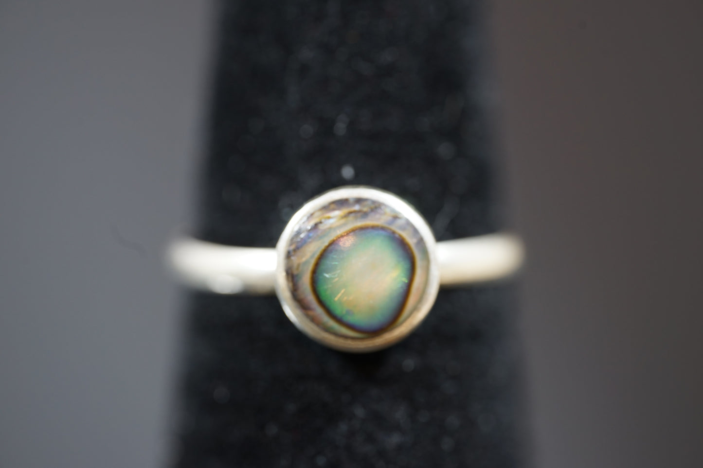 Silver Ring With Big Round Gemstone