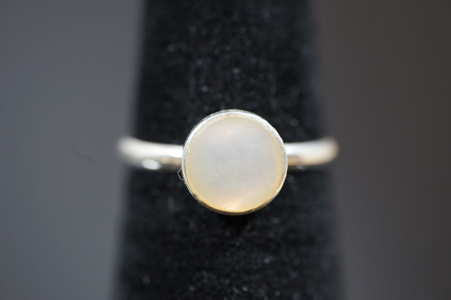 Silver Ring With Big Round Gemstone