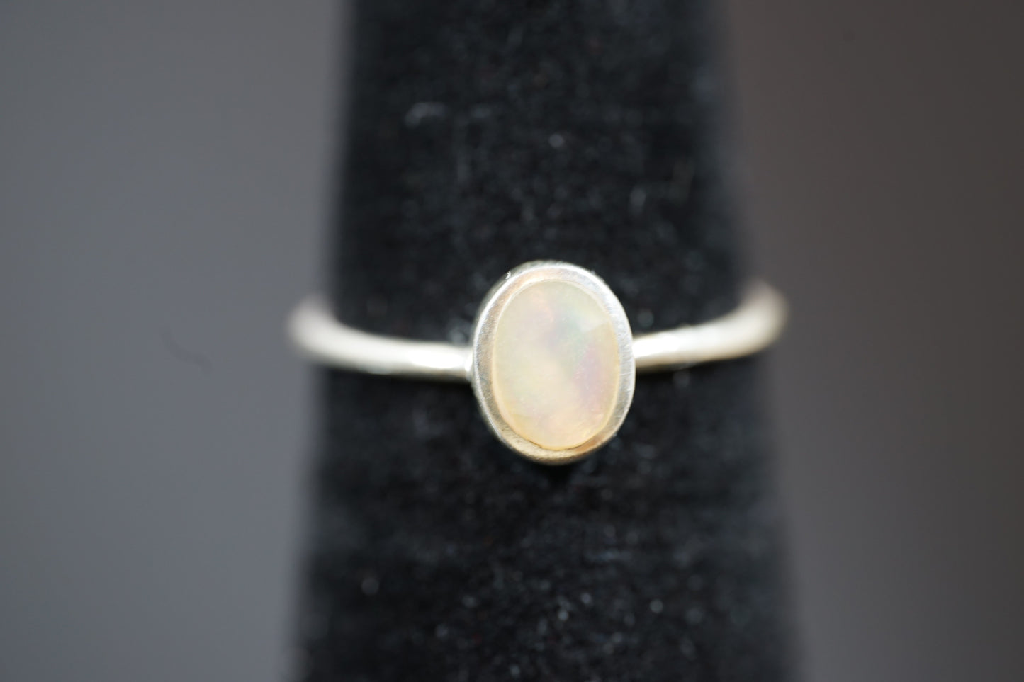 Silver Ring With Oval Gemstone