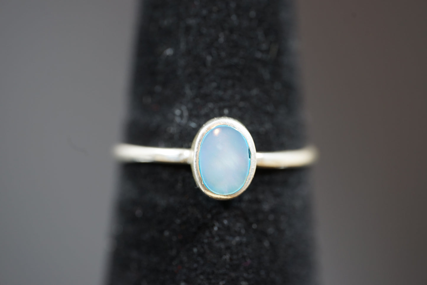 Silver Ring With Oval Gemstone