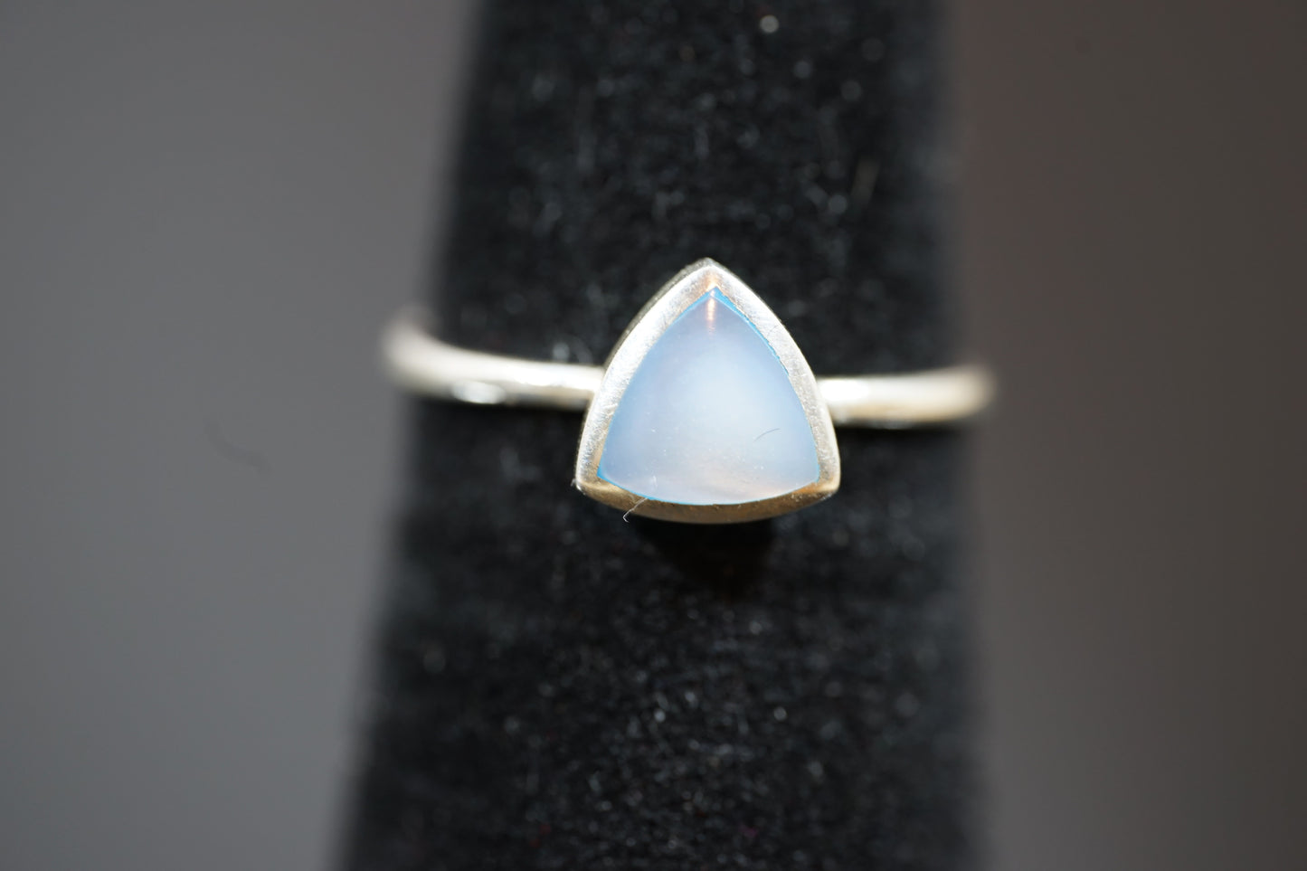 Silver Ring With Triangular Gemstone