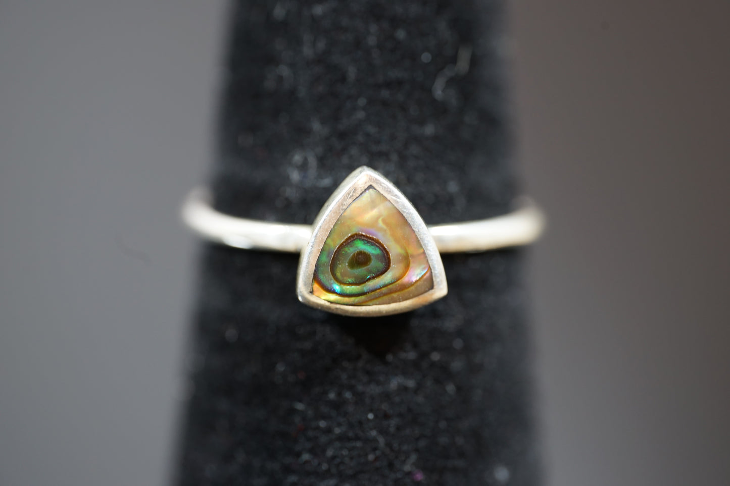 Silver Ring With Triangular Gemstone