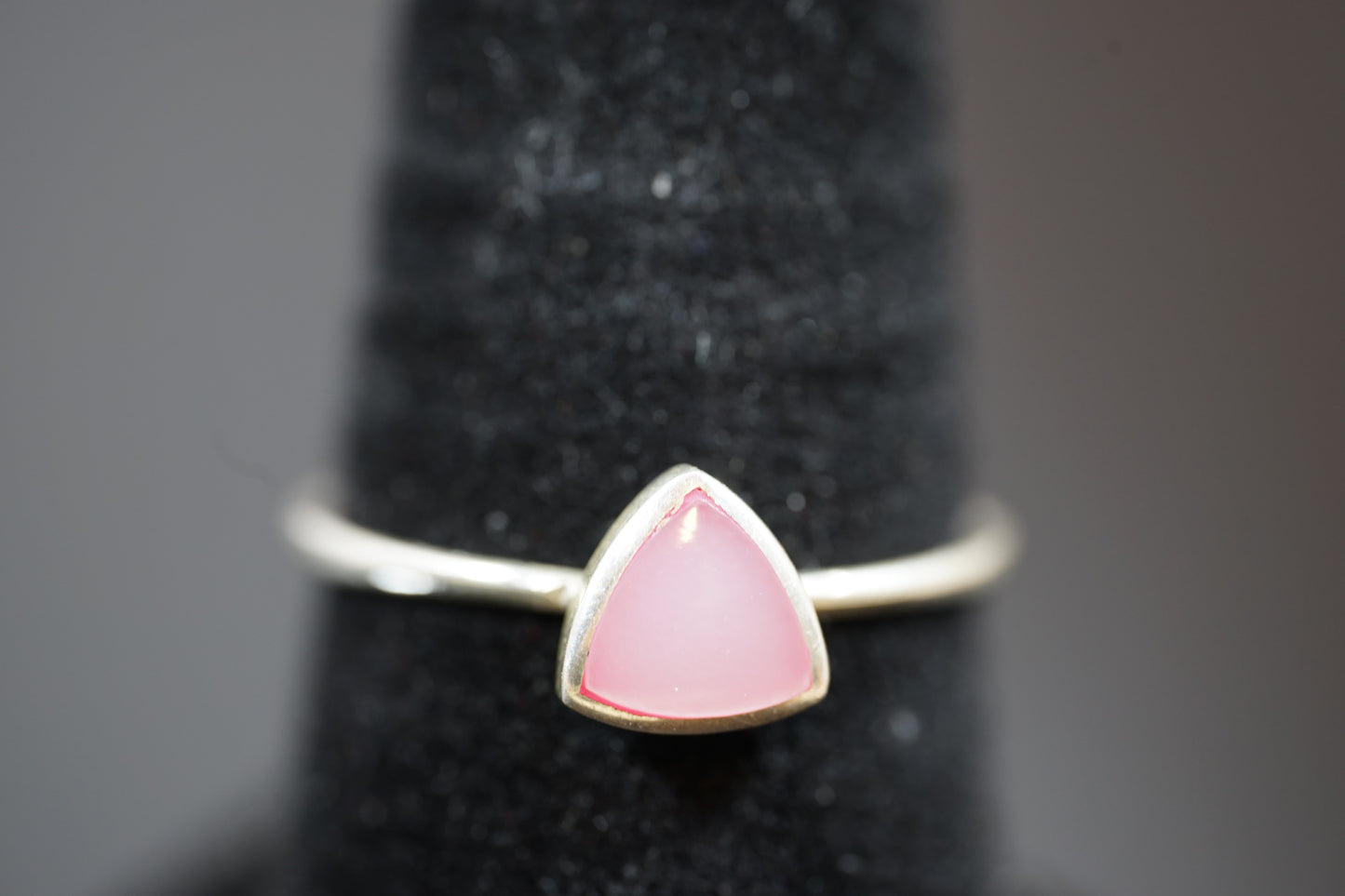 Silver Ring With Triangular Gemstone