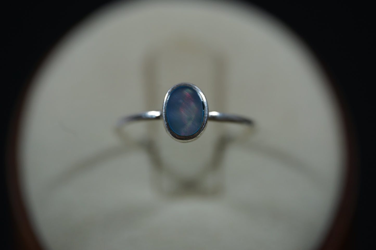 Silver Ring With Oval Gemstone