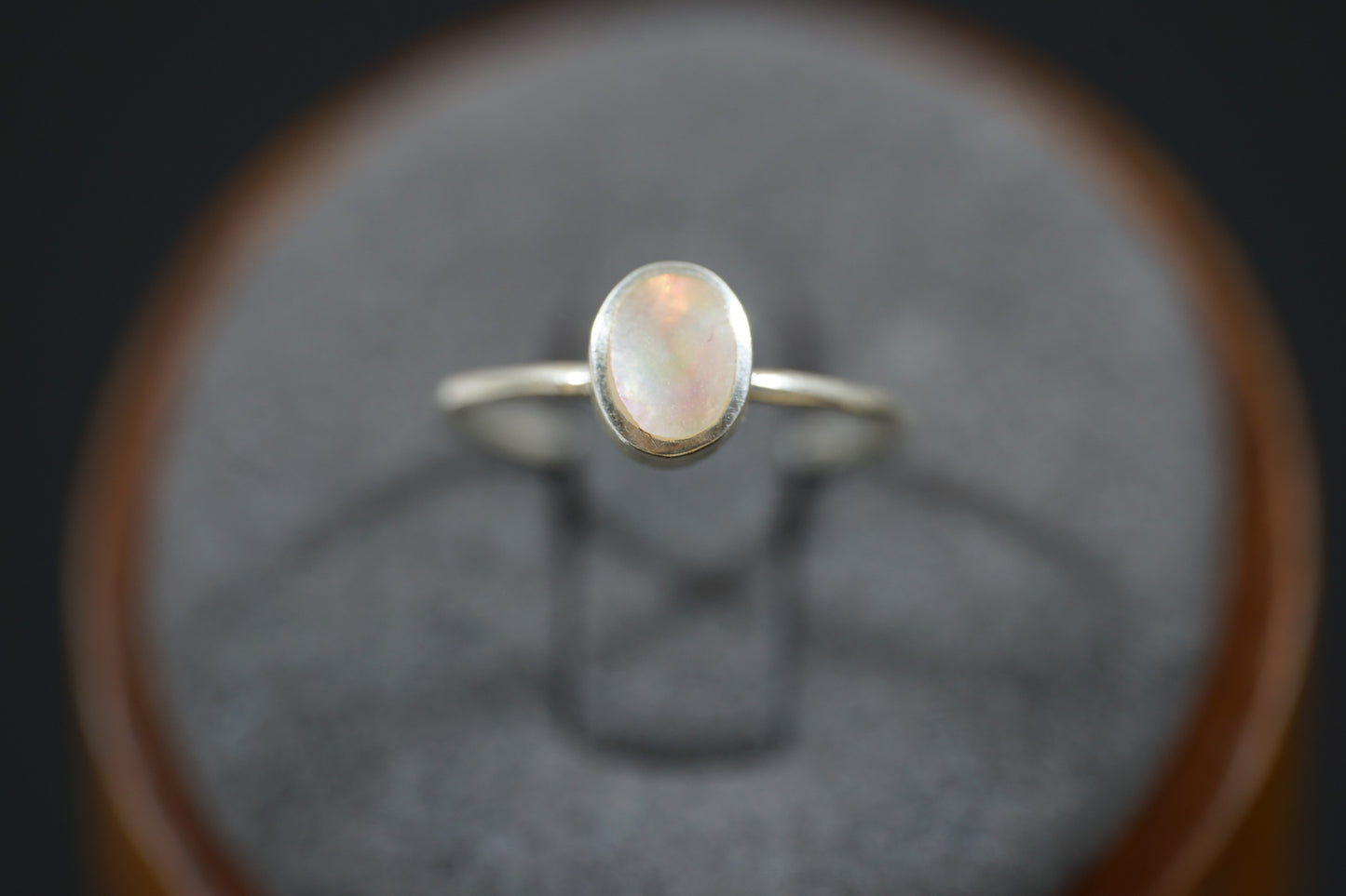 Silver Ring With Oval Gemstone