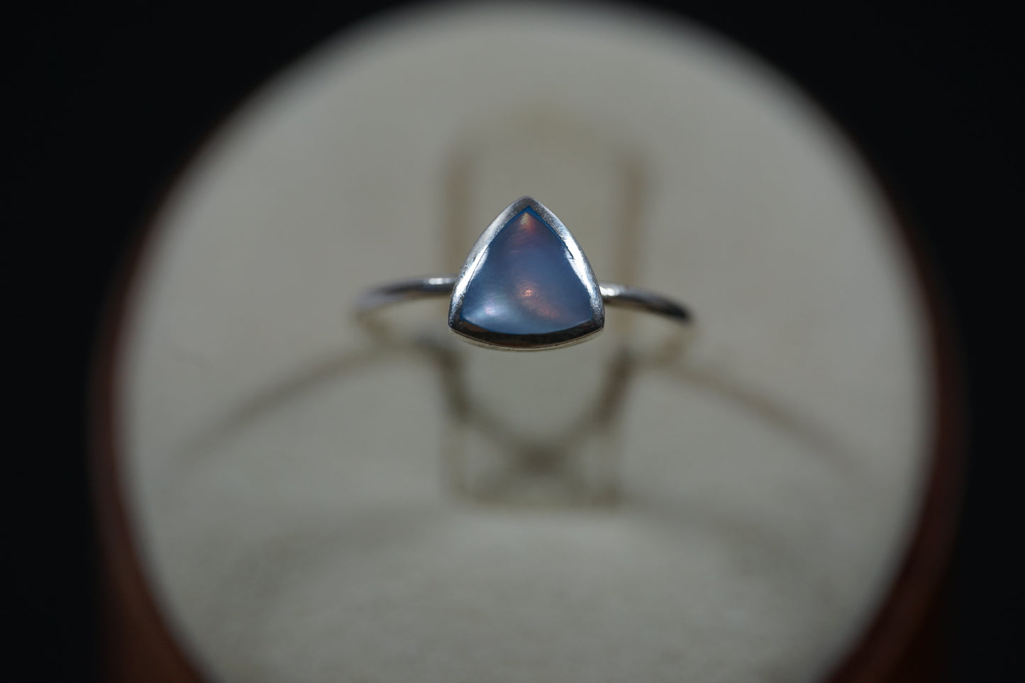 Silver Ring With Triangular Gemstone