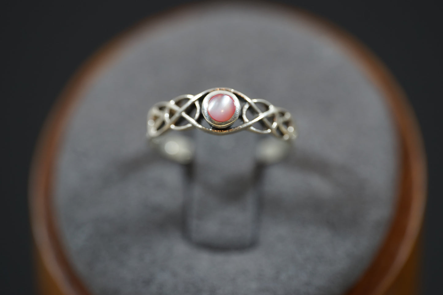 Silver Ring With Gem Stone And Intricate Band Design