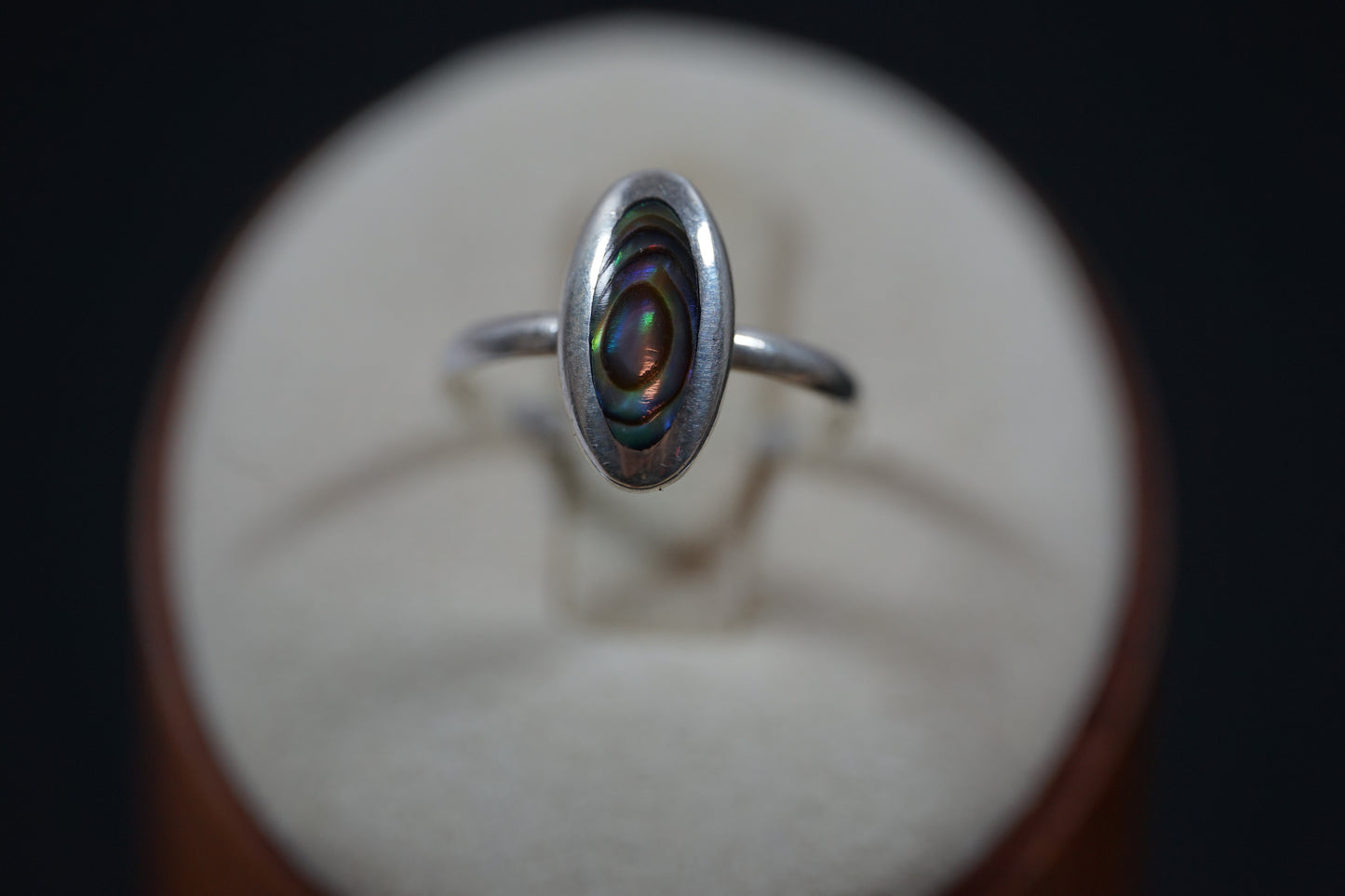 Silver Ring With Big Long Gem Stone