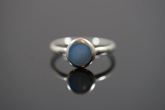 Silver Ring With Colourful Round Gemstone