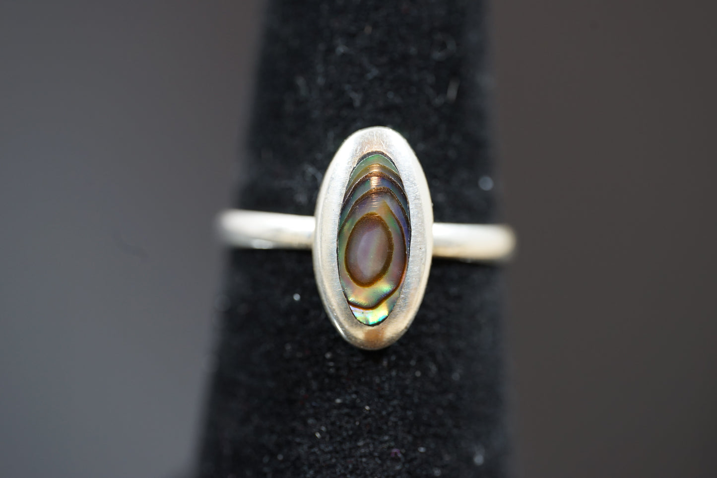 Silver Ring With Big Long Gem Stone