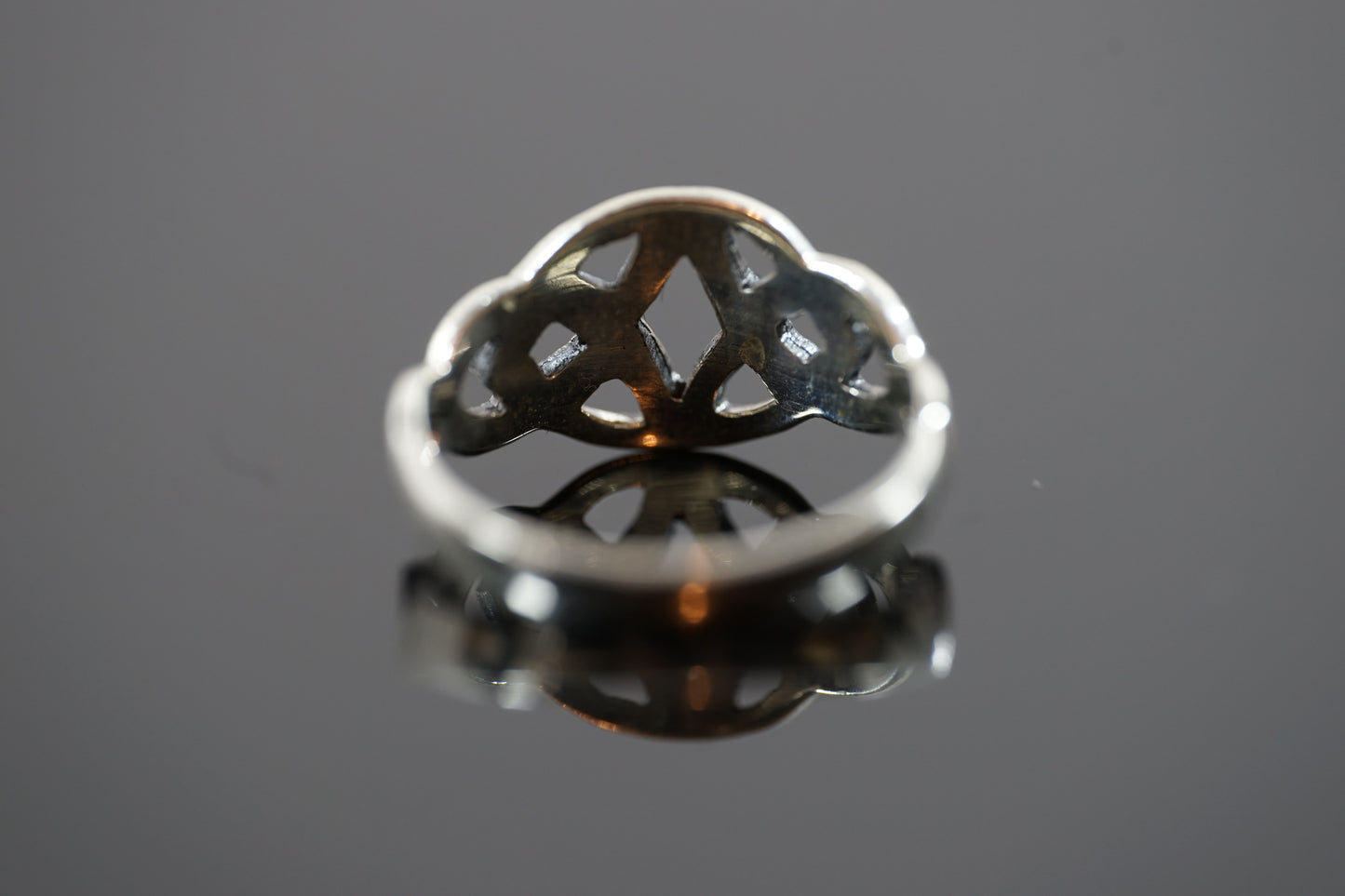 Silver Double Trinity Knot Celtic Ring