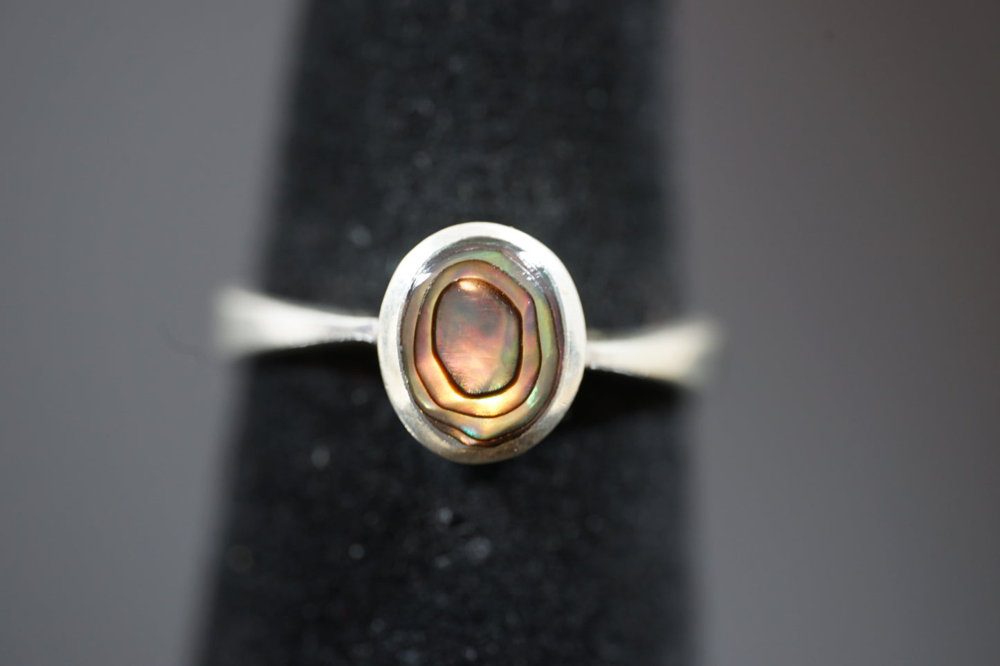 Silver Ring With Thick Band And Round Gemstone