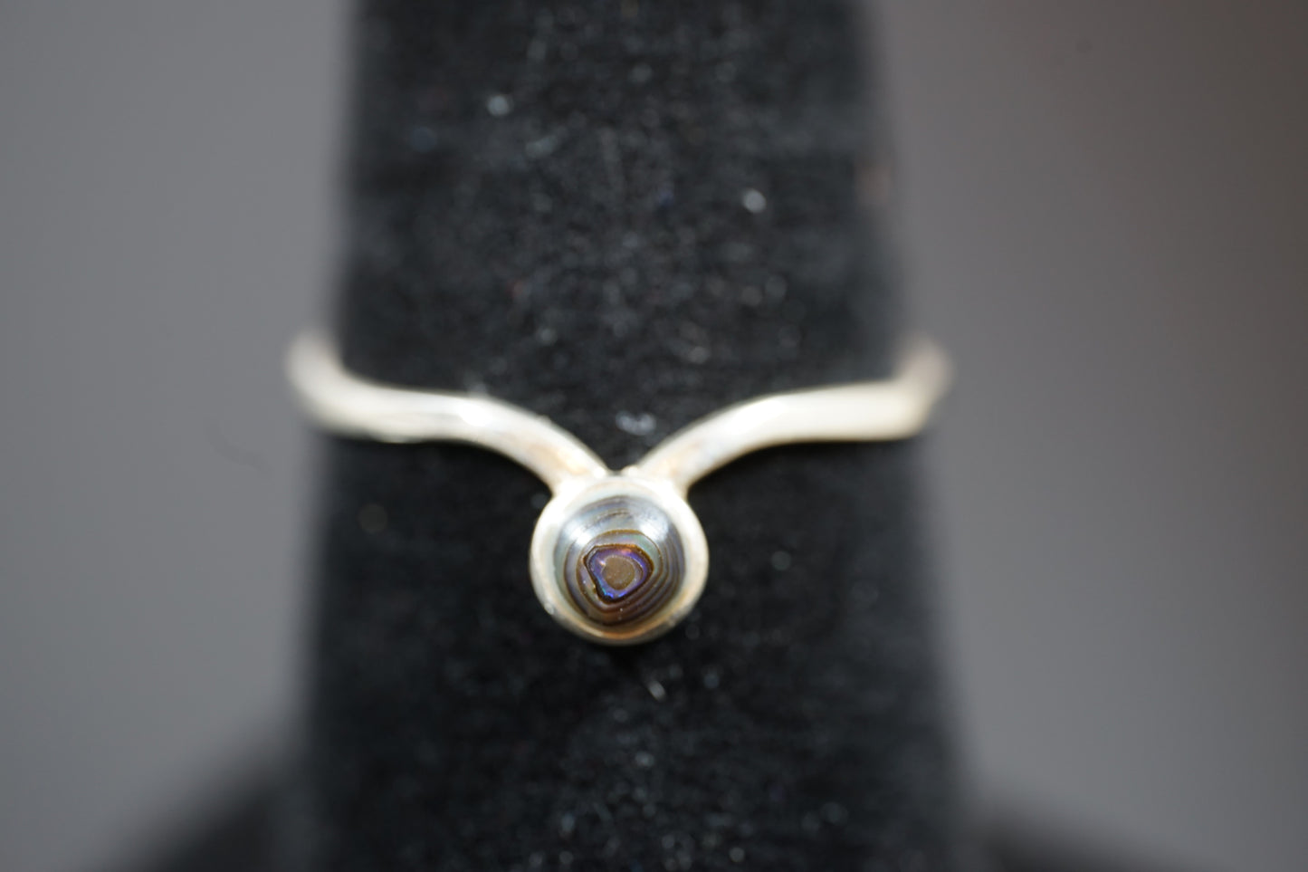 Silver Pointed Ring With Gemstone