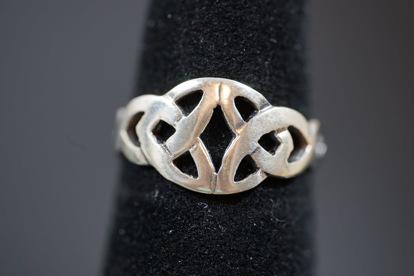 Silver Double Trinity Knot Celtic Ring