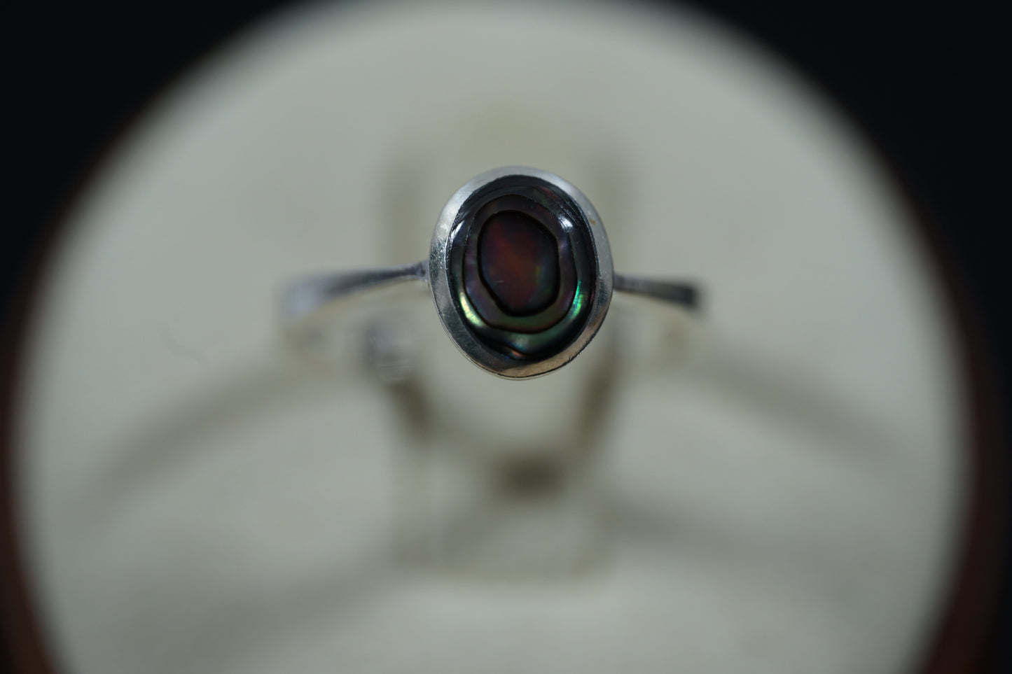 Silver Ring With Thick Band And Round Gemstone