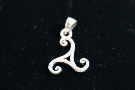 Simple Celtic Triskele Silver Pendant