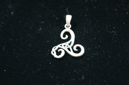 Intricate Celtic Triskele Silver Pendant