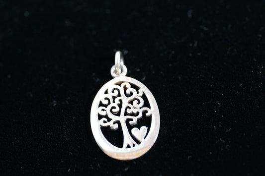 Tree And Heart Silver Pendant