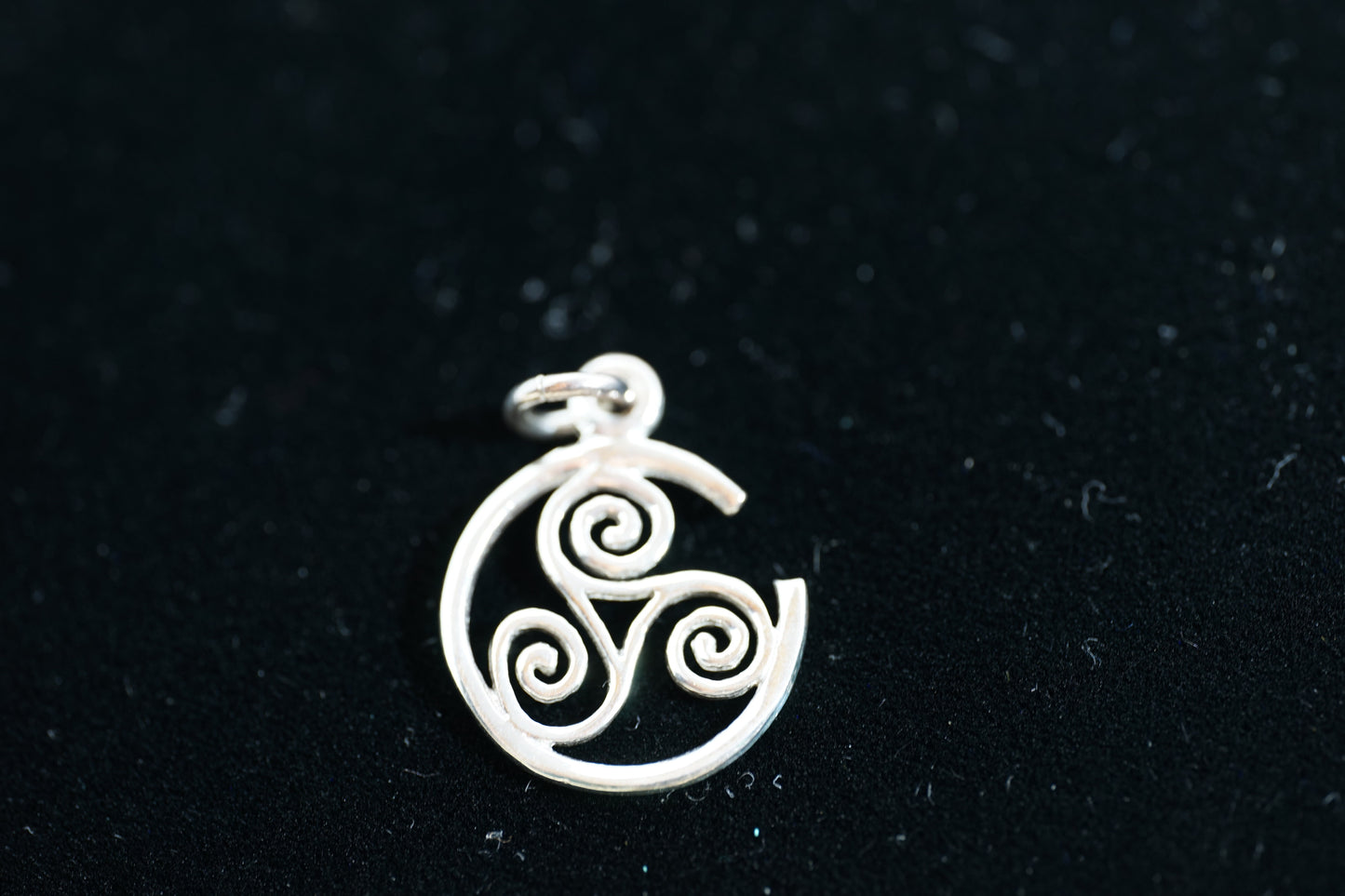 Celtic Triskele In Broken Circle Silver Pendant